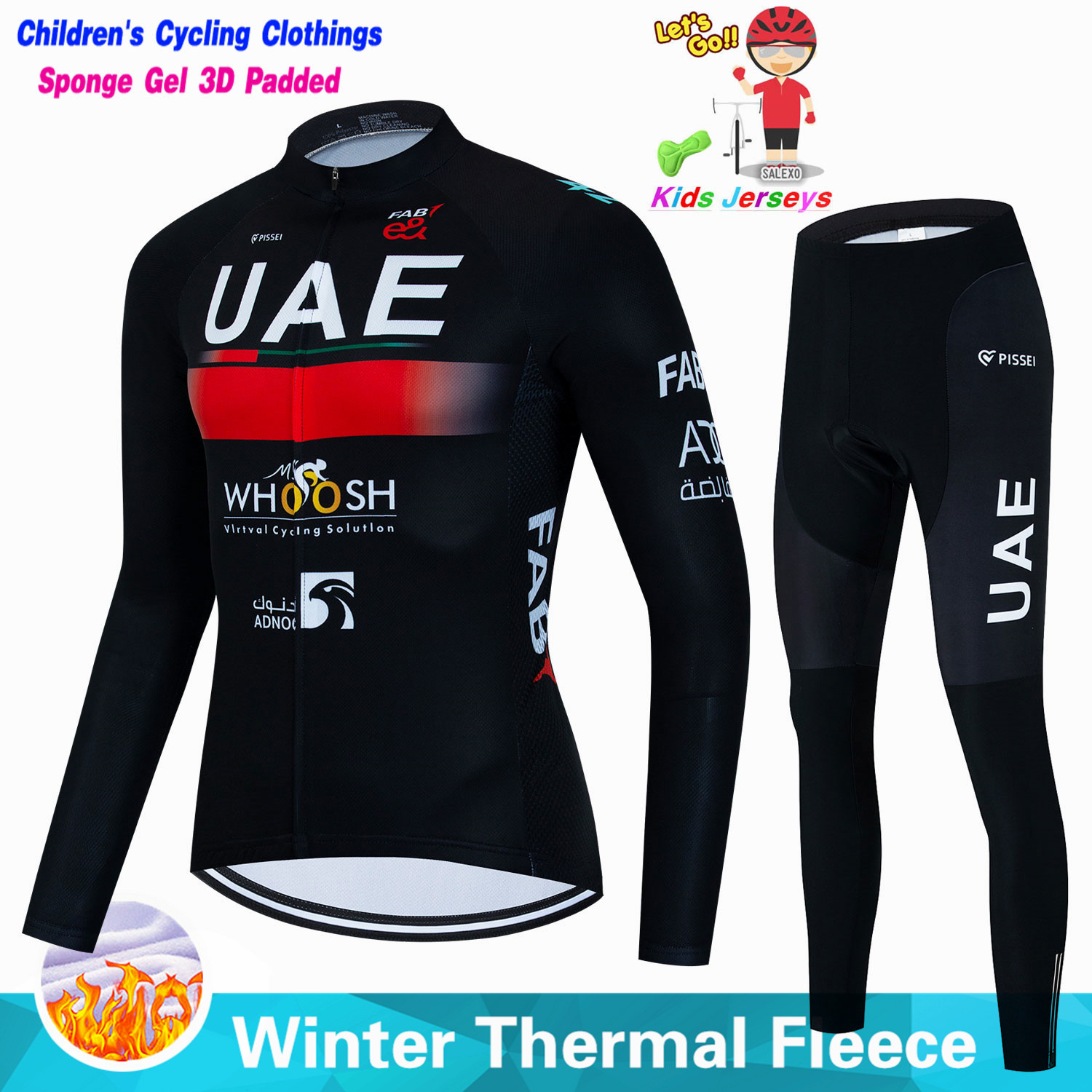 Winter Clothing For Boys - Uae キッズ冬フリースサイクリングジャージセット子供 Mountian 自転車服着用男の子レーシングバイク服女の子サイクリングスーツ