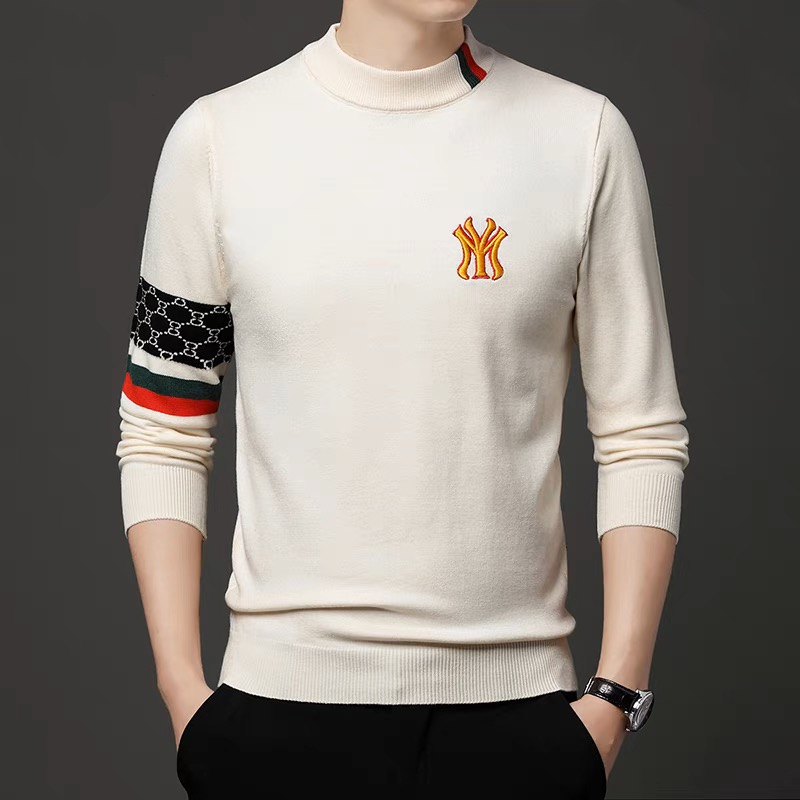 Winter Clothing Brand - 高級ラグジュアリーデザイナーズブランド刺繍セーター男前丸首カジュアルニット秋冬暖かくおしゃれな紳士服