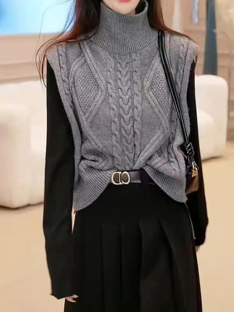 Winter Clothing Trends 2025 Women'S - 女性用セーター ルーズカーディガン レディースニットベスト グレー ベスト 仕事着
