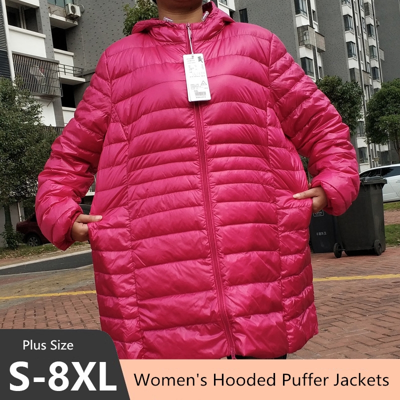 Winter Clothing Online - プラスサイズ 5XL 6XL 7XL 女性のフード付きパファージャケット 2023