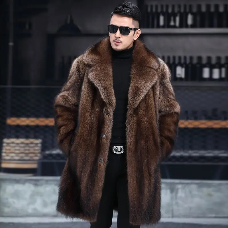 Winter Clothing Brand - 高級ブランド紳士服毛皮ジャケットミッドレングスフェイクファーコート高品質暖かいデザイン厚いビジネスアウター JJ992