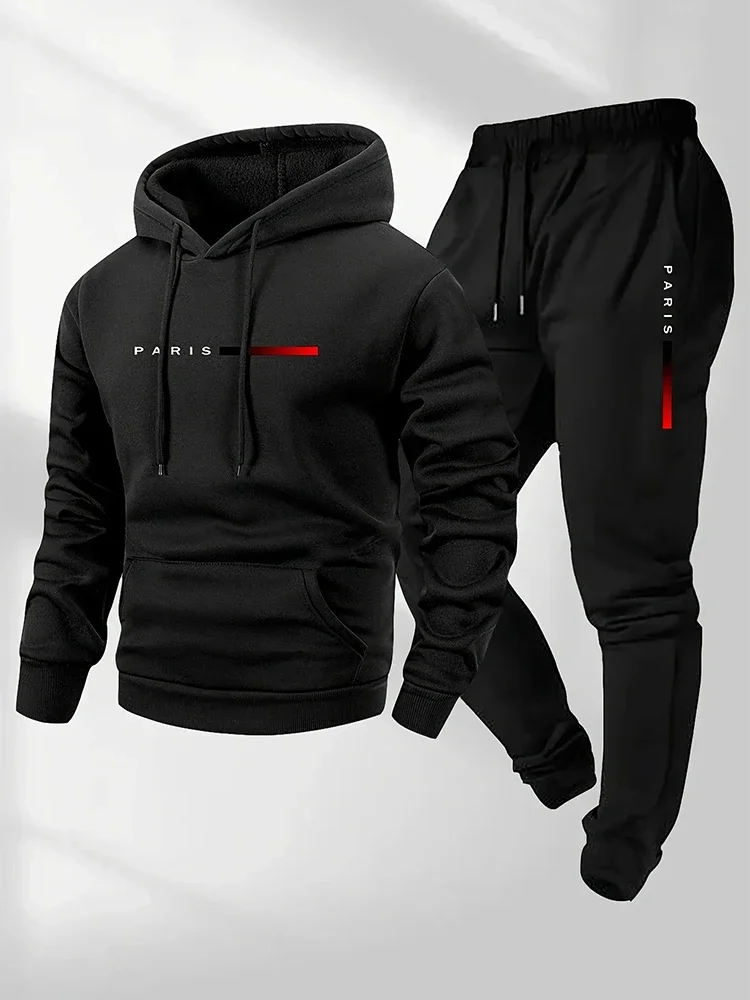 Winter Clothing - デイリーカジュアルスポーツジョギングスーツ 無地スポーツウェア メンズ ホームアウトドア暖かい着用服 2026年新作 メンズセット