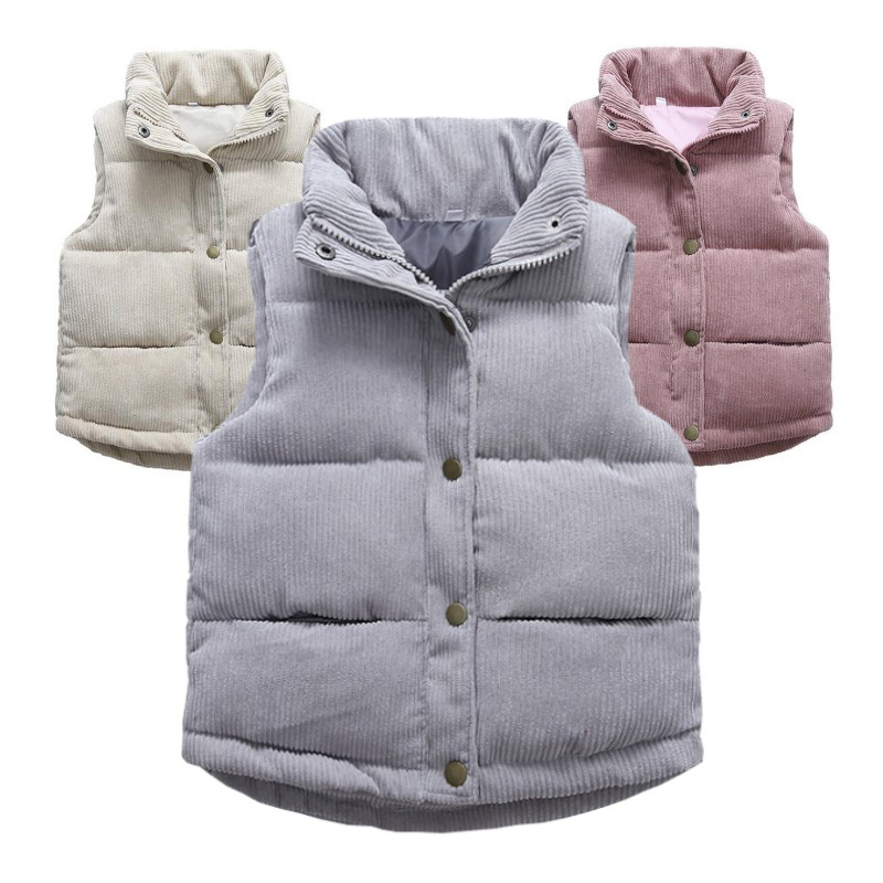 Winter Clothing For Boys - 子供用コーデュロイベスト、子供用ウォームジャケット、男の子と女の子のウエストコート、秋と冬のアウトドアスポーツウェア、カジュアルウェア、新しい