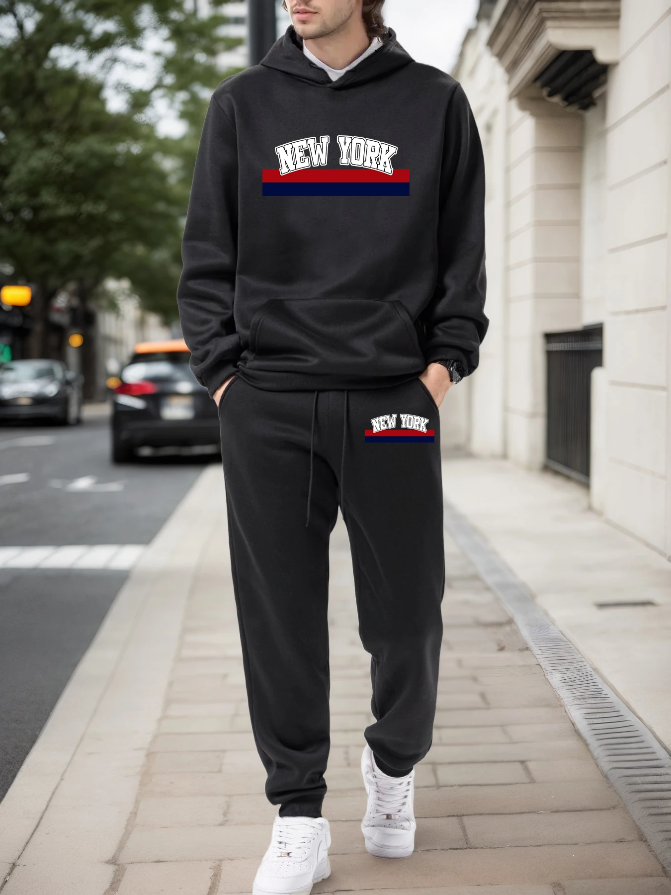 Winter Clothing Sale - ホットセール メンズパーカー2点セット カジュアル長袖スウェットスーツ アウトドアスポーツ ジョギングウェア 秋冬スポーツウェア