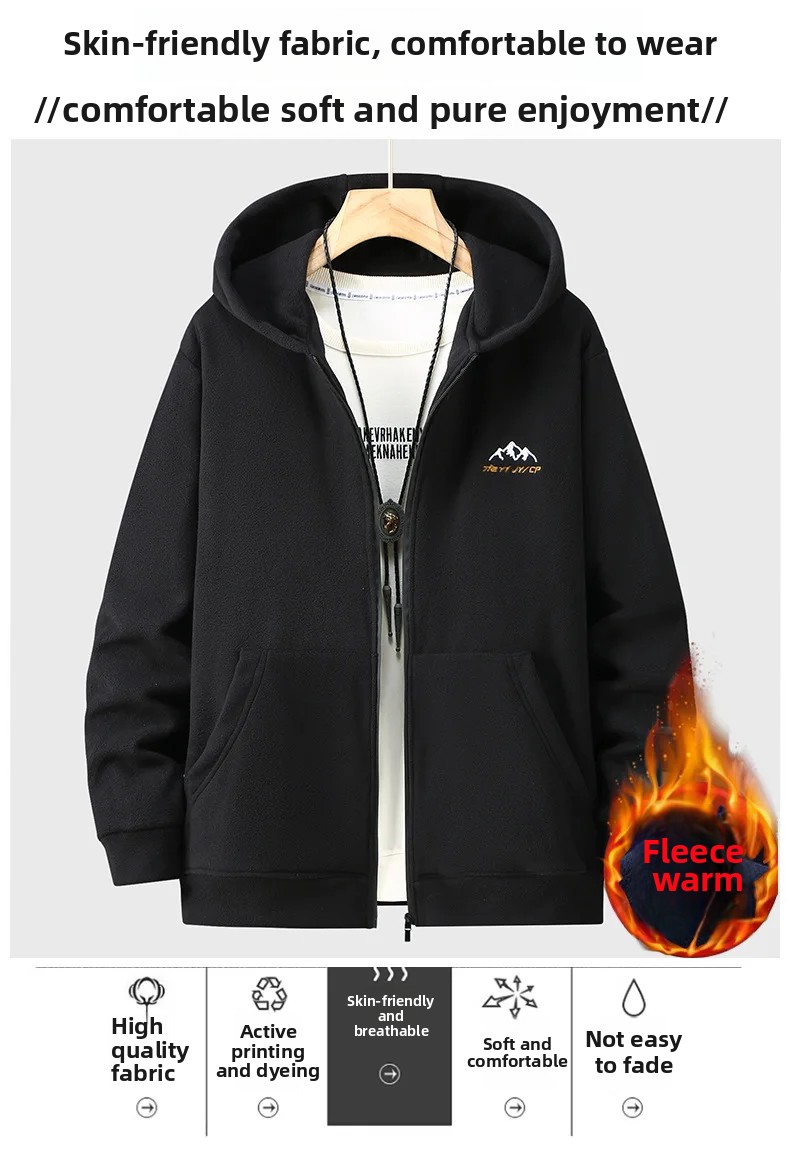 Winter Clothing Store - ビッグサイズ衣料品店ポーラーフリースパーカー男性フード付きジップアップ厚く暖かいフード付きシャツ男性冬余分な脂肪プラス大 10XL 11XL
