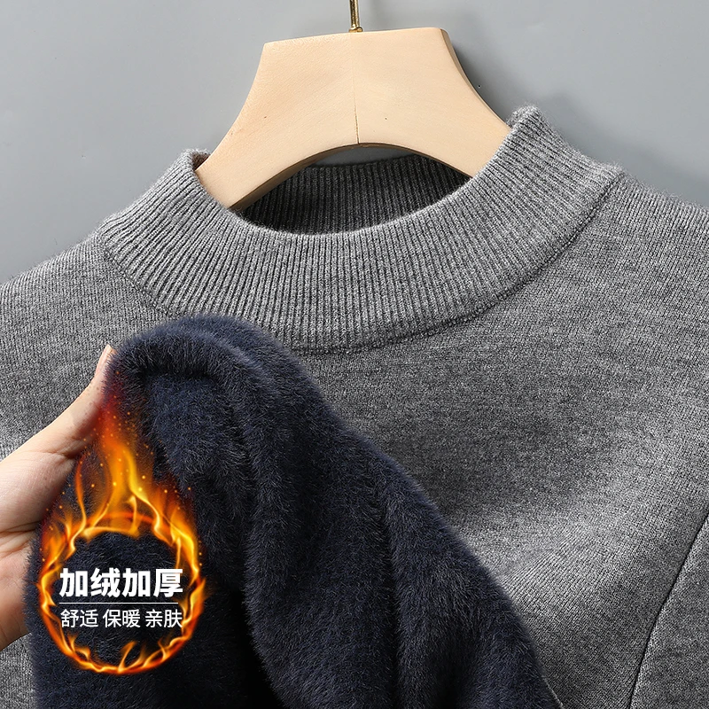 Winter Clothing Brand - ハーフタートルネックニットセーター新秋/冬モックネックスウェット無地プルオーバー男ブランドカジュアル紳士服