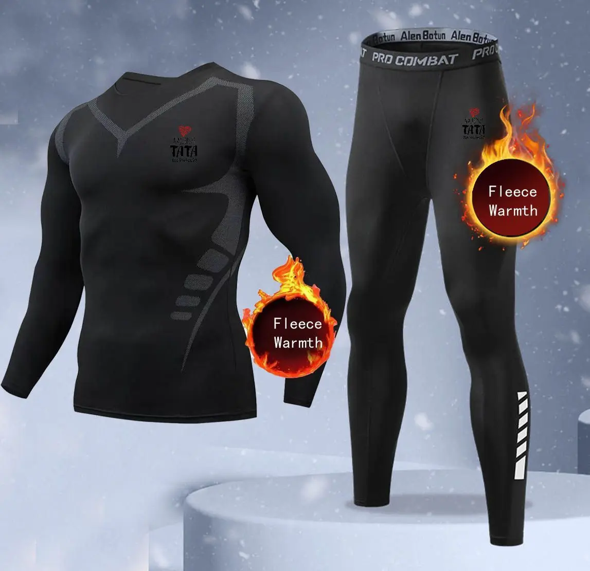 Warm Winter Clothing - 冬の新作メンズ・レディース用ツーピーススポーツ＆フィットネスウェア、文字とハート柄のプリント入りで快適で暖かい。