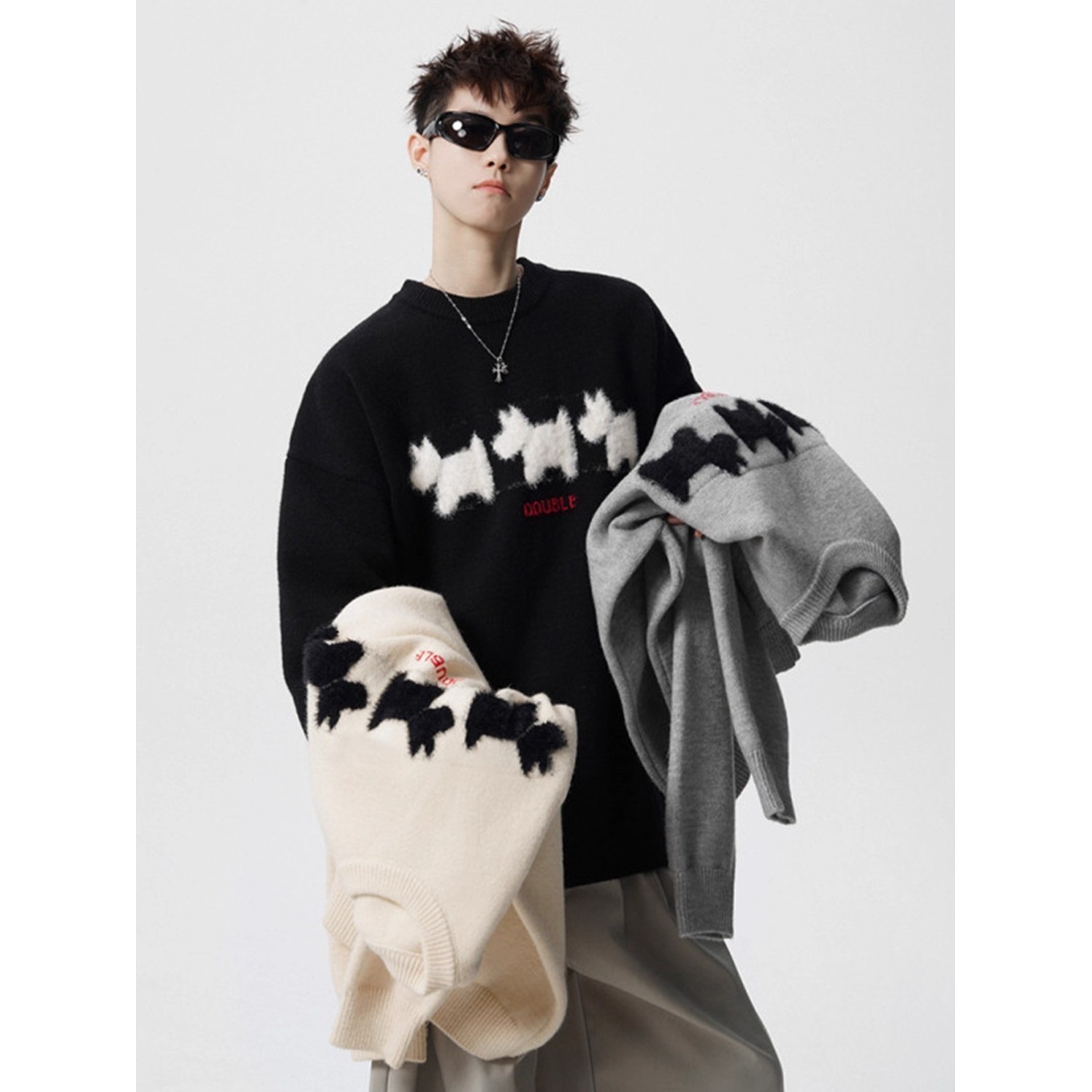 Winter Clothing Brand - 新しいクルーネックセーター男性女性のためのトレンディなブランド服ルーズ長袖ニットプルオーバーカップル秋冬アメリカントップス