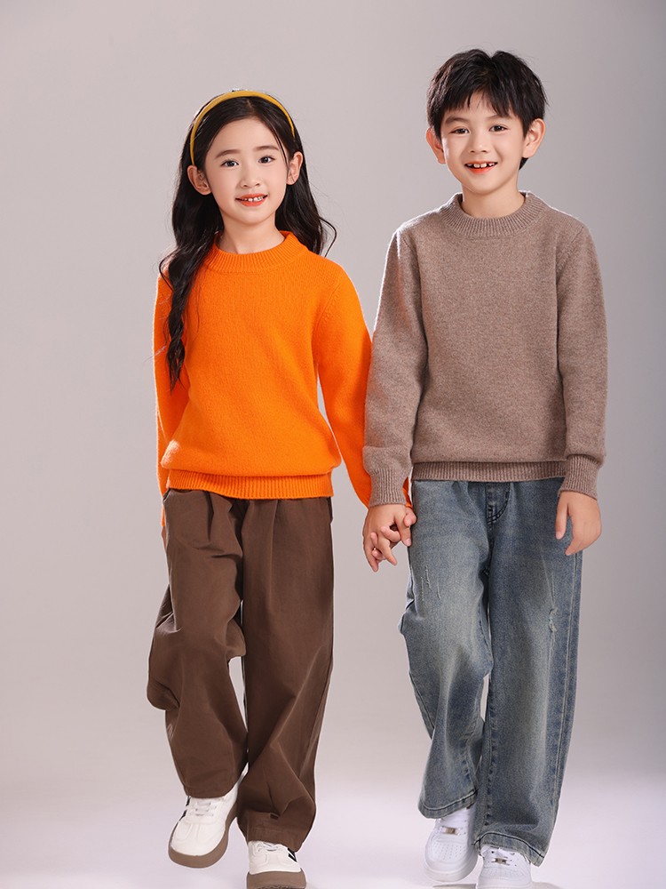 Winter Clothing For Boys - 子供のウールのセータープルオーバー秋冬ガールズボーイズベーシックモックネック 100% メリノウールニット子供カシミヤ厚い服