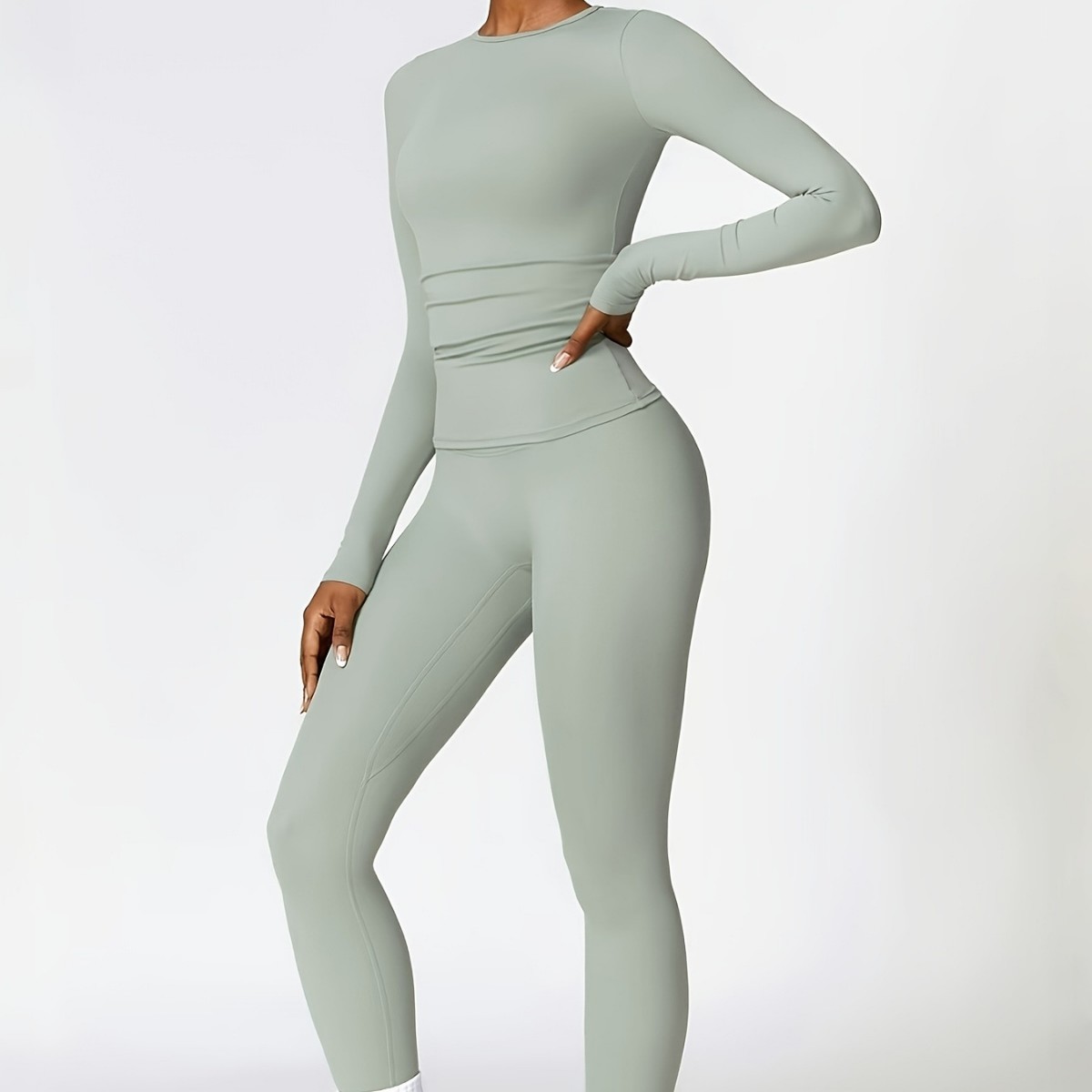 タイトフィットヨガスーツスリム長袖アウトドアランニングスポー - Winter Clothing のレビューと価格
