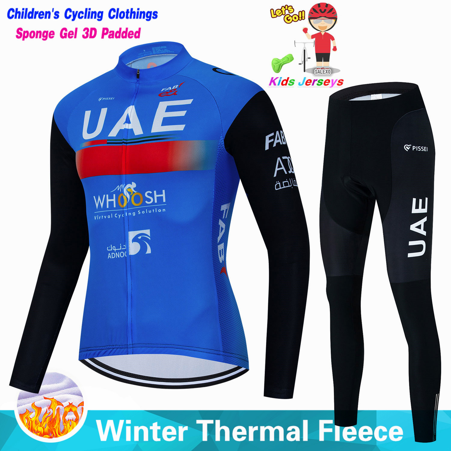 Uae キッズ冬フリースサイクリングジャージセット子供 Mo - Winter Clothing For Boys のレビューと価格