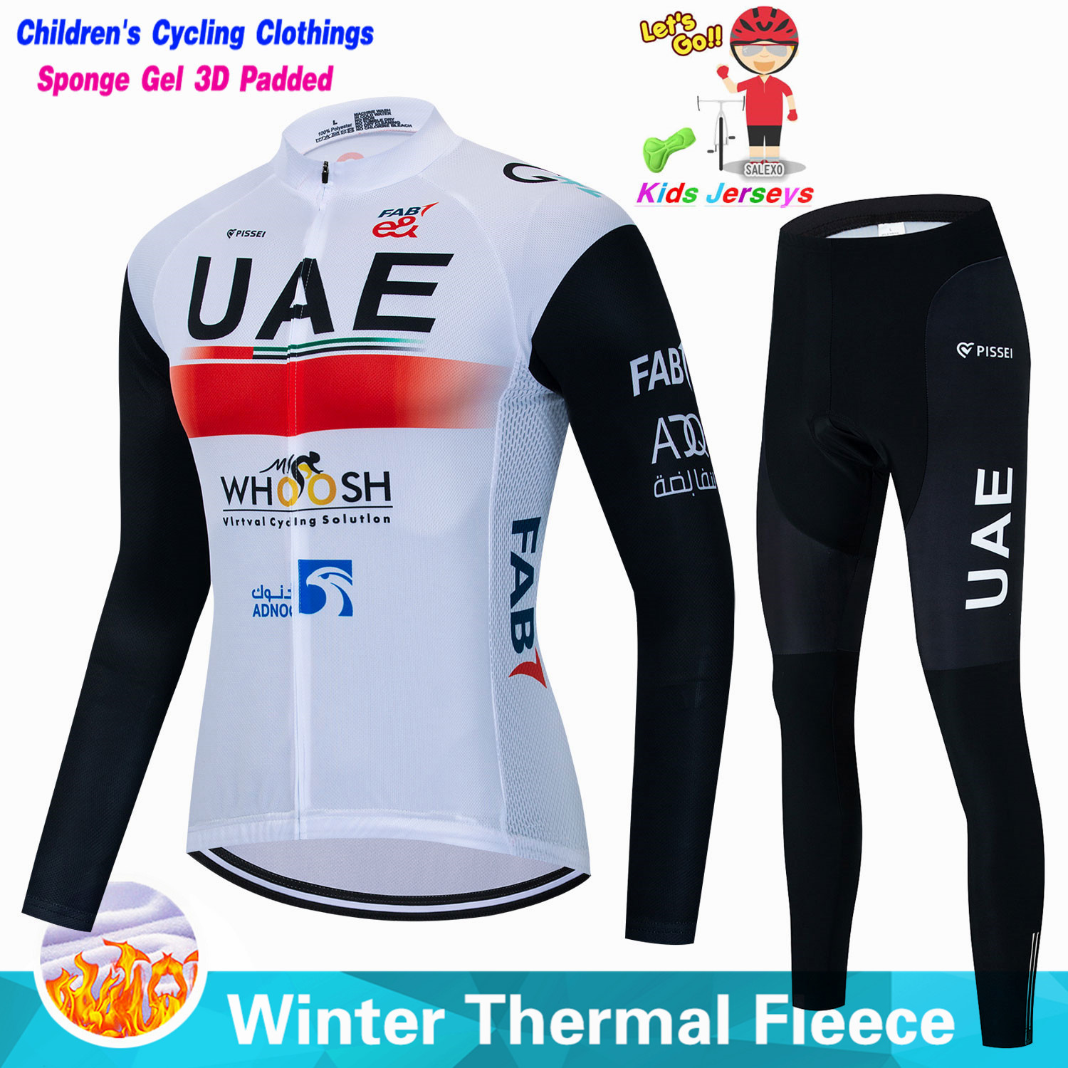 Uae キッズ冬フリースサイクリングジャージセット子供 Mo - Winter Clothing For Boys のレビューと価格