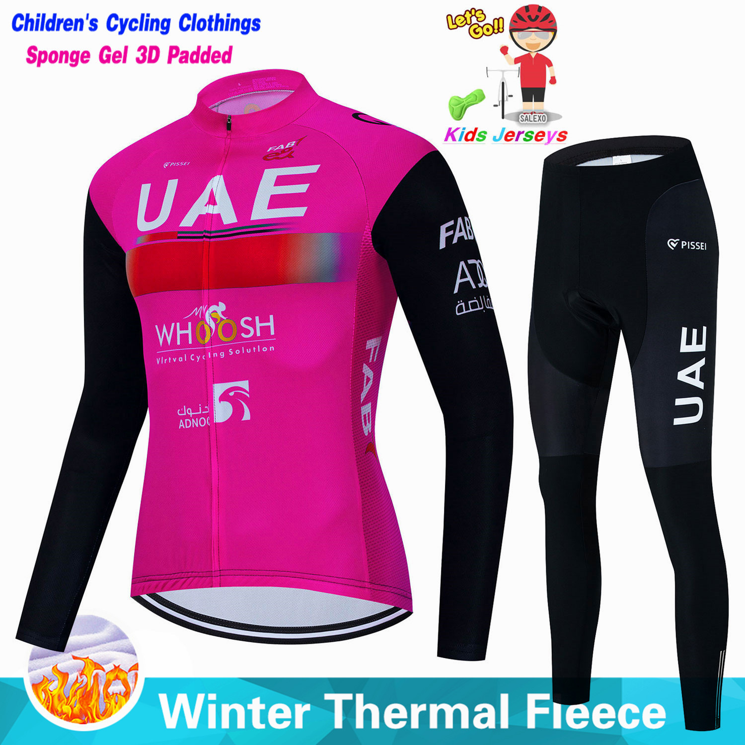 Uae キッズ冬フリースサイクリングジャージセット子供 Mo - Winter Clothing For Boys のレビューと価格