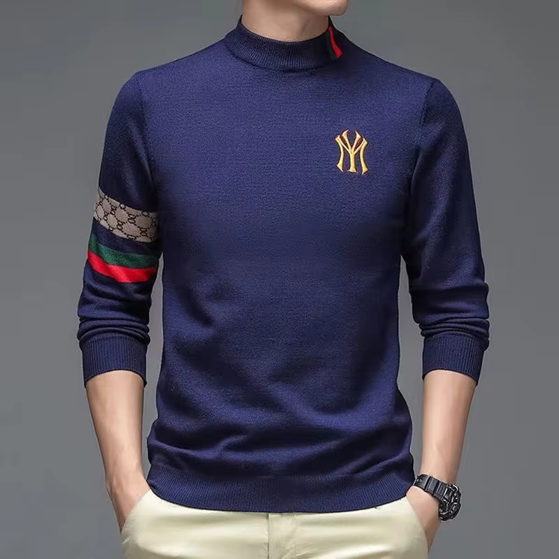高級ラグジュアリーデザイナーズブランド刺繍セーター男前丸首カ - Winter Clothing Brand のレビューと価格
