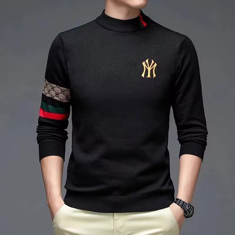 高級ラグジュアリーデザイナーズブランド刺繍セーター男前丸首カ - Winter Clothing Brand のレビューと価格