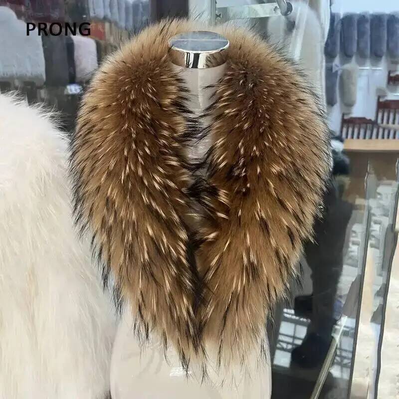 天然アライグマの毛皮の襟,女性用,本物の毛皮のスカーフ,豪華 - Winter Clothing Online のレビューと価格