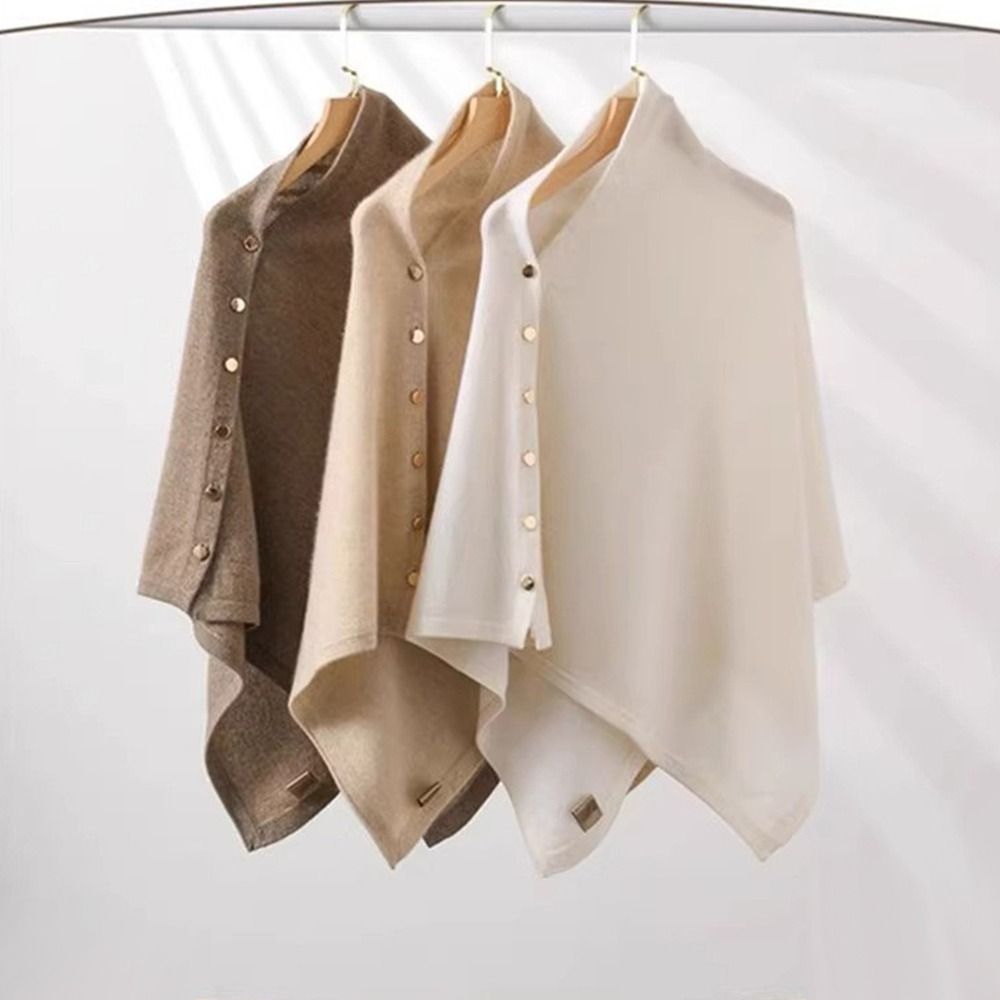 新しいボタン付きパシュミナショール暖かい不規則なショルダート - Winter Clothing Online のレビューと価格