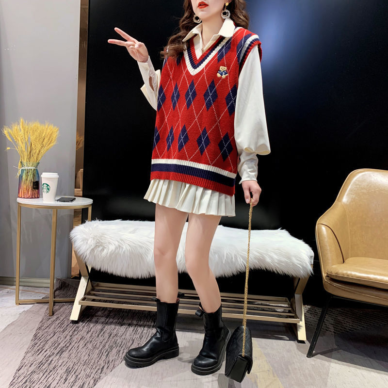 レッドニットベスト女性用ノースリーブチョッキ冬2025美的旅 - Winter Clothing Trends 2025 Women'S のレビューと価格