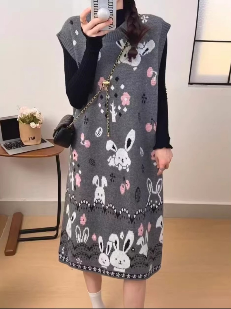怠惰な漫画セーターベストドレス 2025 秋と冬特大婦人服フ - Winter Clothing Trends 2025 Women'S のレビューと価格