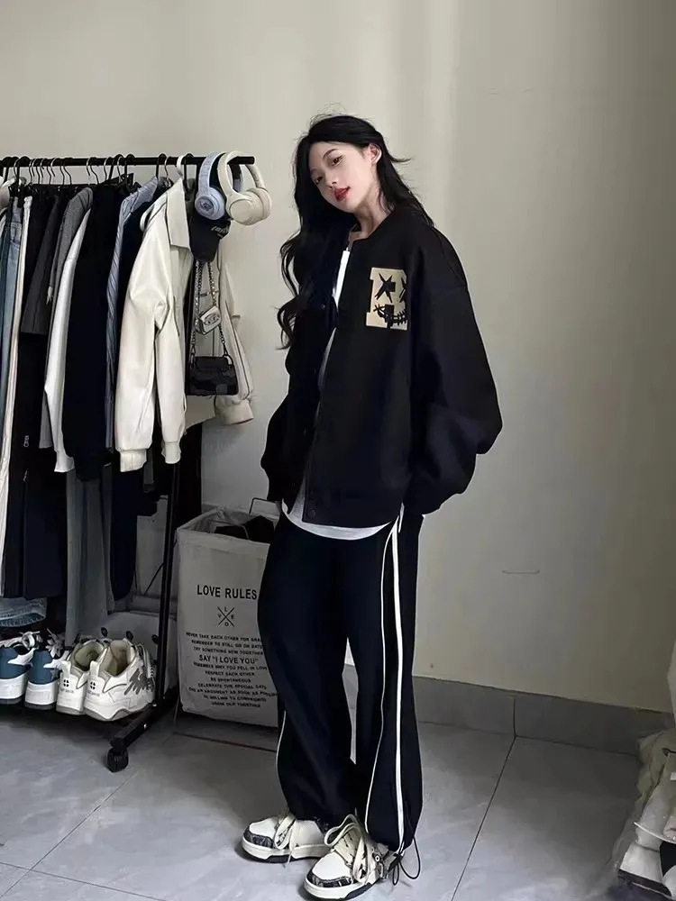 2025年秋 レディース ブラック レトロ レタープリント  - Winter Clothing Trends 2025 Women'S のレビューと価格