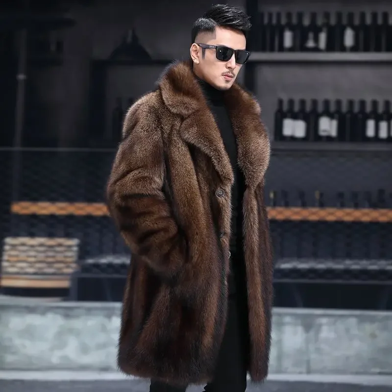 高級ブランド紳士服毛皮ジャケットミッドレングスフェイクファー - Winter Clothing Brand のレビューと価格