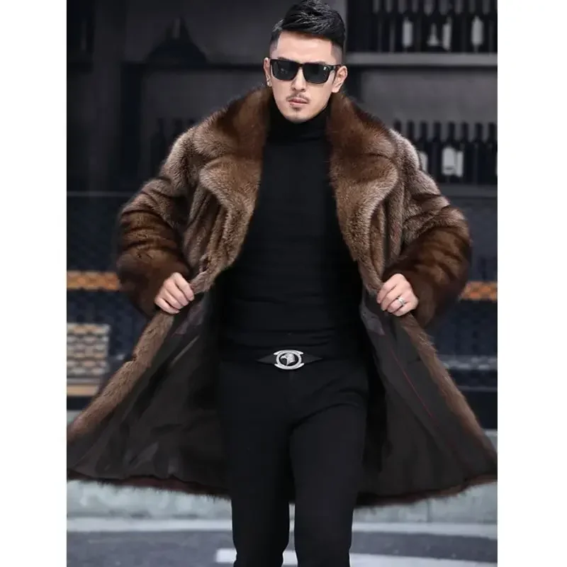 高級ブランド紳士服毛皮ジャケットミッドレングスフェイクファー - Winter Clothing Brand のレビューと価格