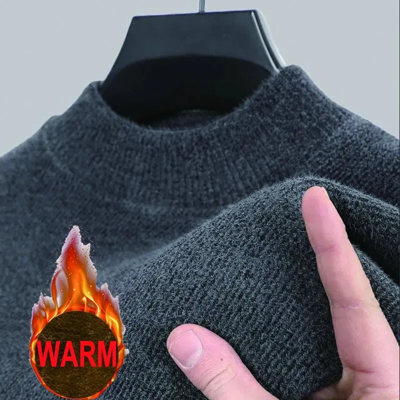 メンズニットウェアセーター新しい秋冬長袖無地プルオーバー男性 - Winter Clothing Brand のレビューと価格