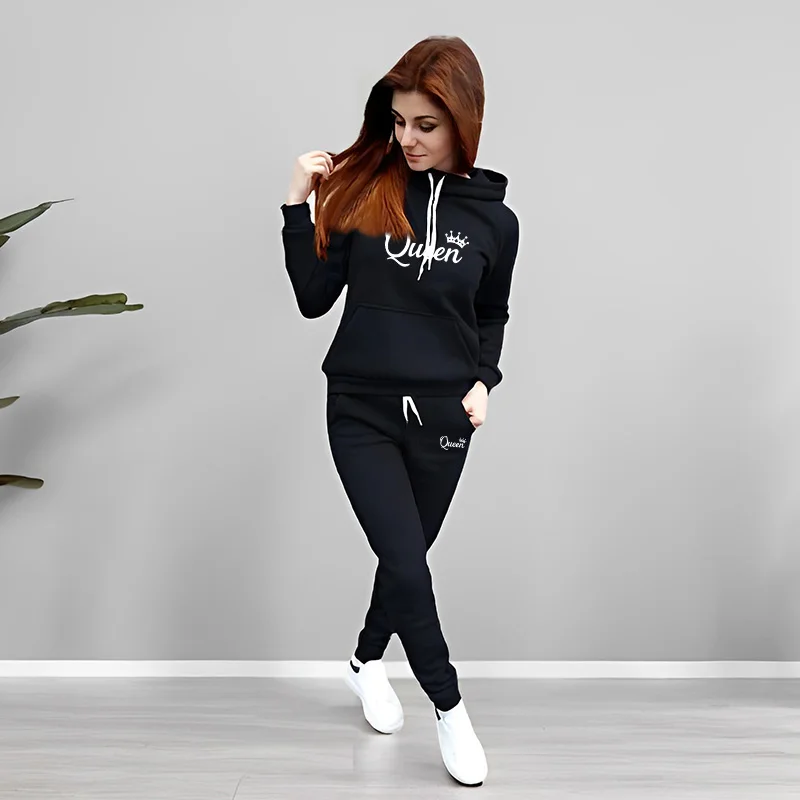 レディーストラックスーツ クイーンレタープリント フード付き - Winter Clothing のレビューと価格