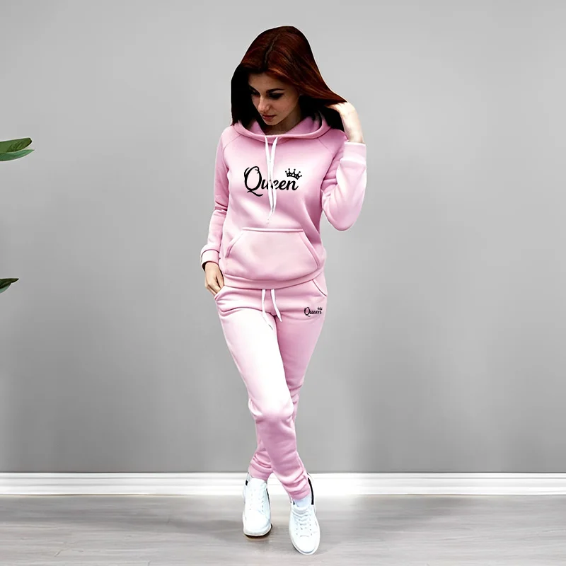 レディーストラックスーツ クイーンレタープリント フード付き - Winter Clothing のレビューと価格