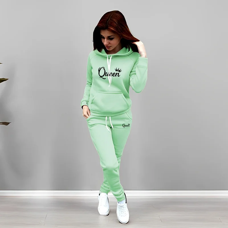 レディーストラックスーツ クイーンレタープリント フード付き - Winter Clothing のレビューと価格