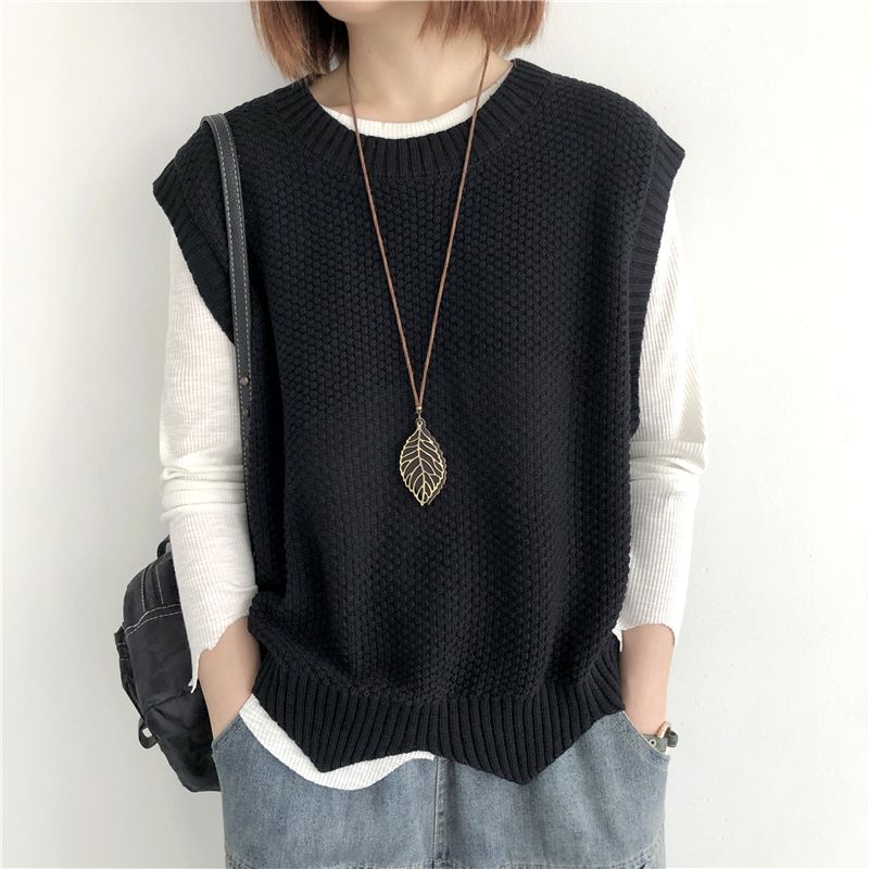 クロップドニットベスト女性用安い服ジャンパー服ショートチョッ - Winter Clothing Trends 2025 Women'S のレビューと価格