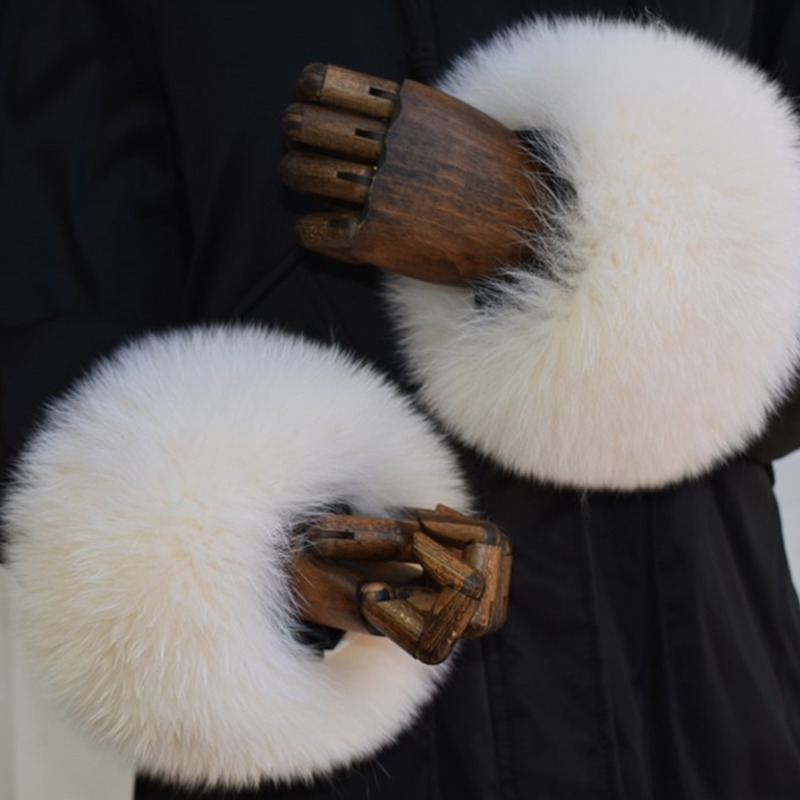 キツネの毛皮の袖口女性のための全体革スリーブサークル天然毛皮 - Winter Clothing Online のレビューと価格