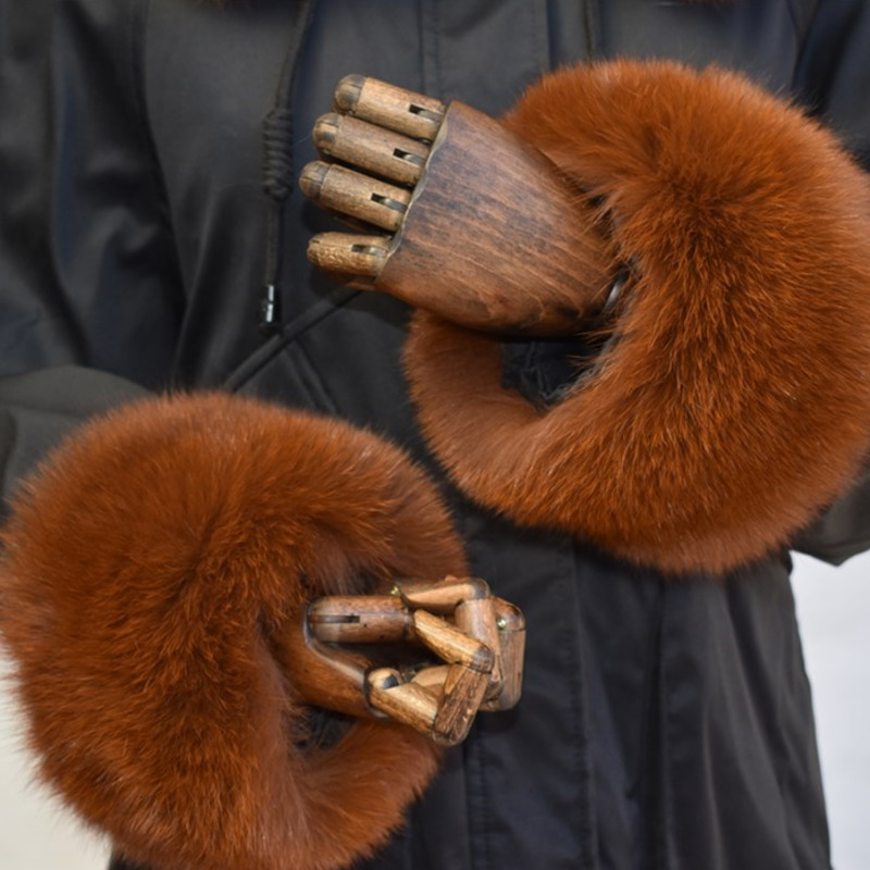 キツネの毛皮の袖口女性のための全体革スリーブサークル天然毛皮 - Winter Clothing Online のレビューと価格