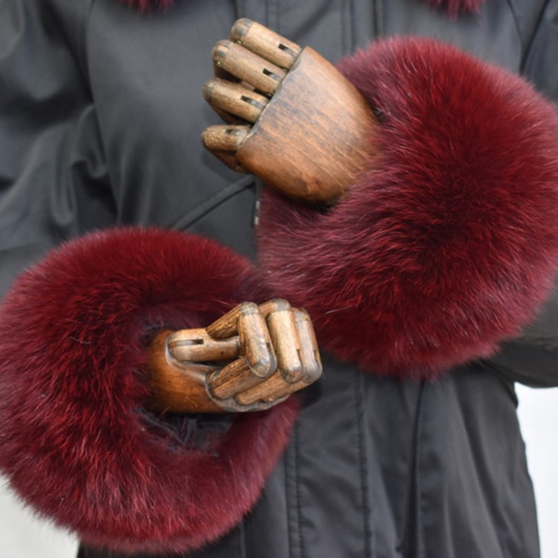キツネの毛皮の袖口女性のための全体革スリーブサークル天然毛皮 - Winter Clothing Online のレビューと価格