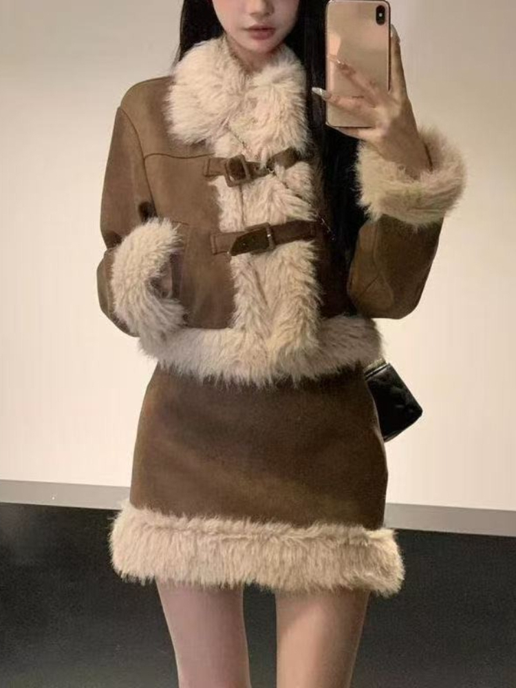 韓国風ヴィンテージデザイン暖かいセットアップ レディース エ - Winter Clothing Online のレビューと価格