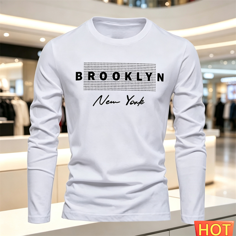 綿快適メンズカジュアル長袖 Tシャツ新しい秋冬多用途 Tシャ - Winter Clothing のレビューと価格