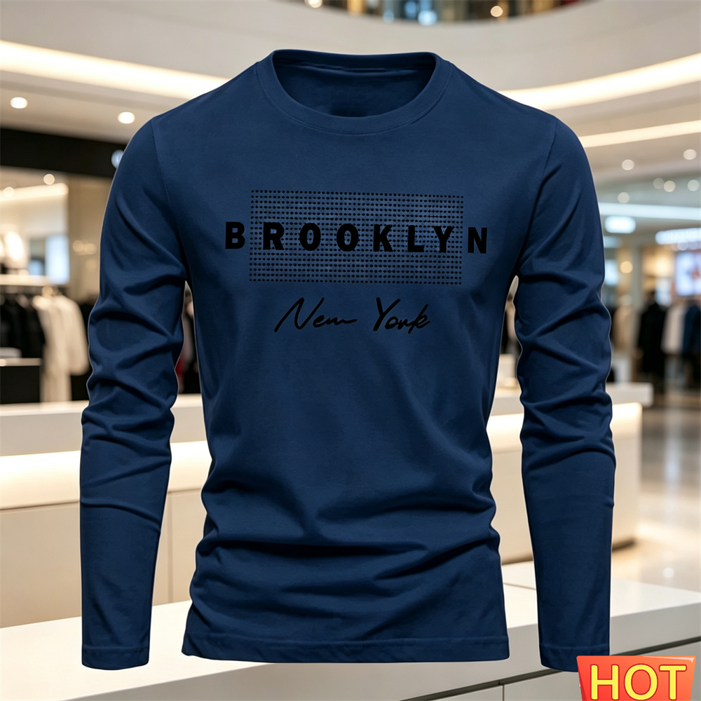 綿快適メンズカジュアル長袖 Tシャツ新しい秋冬多用途 Tシャ - Winter Clothing のレビューと価格