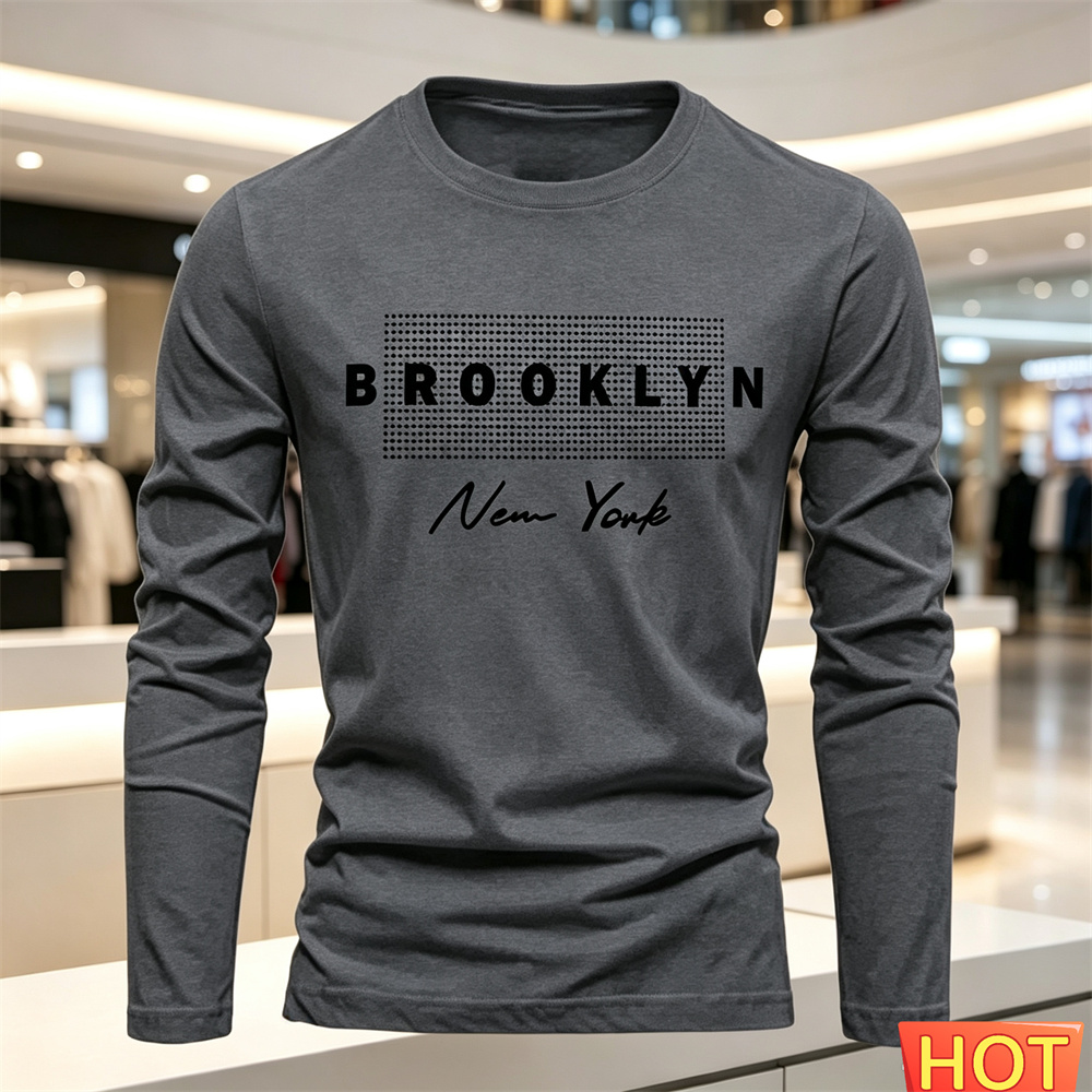 綿快適メンズカジュアル長袖 Tシャツ新しい秋冬多用途 Tシャ - Winter Clothing のレビューと価格