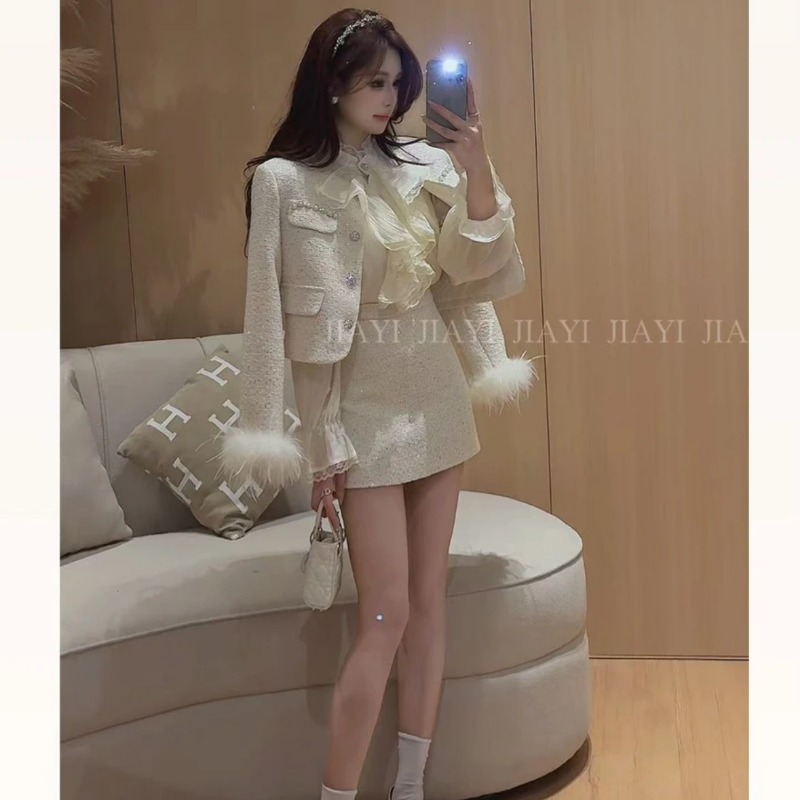 新作スモールフレグランス高級ツイードレディースツーピースセッ - Winter Clothing Online のレビューと価格