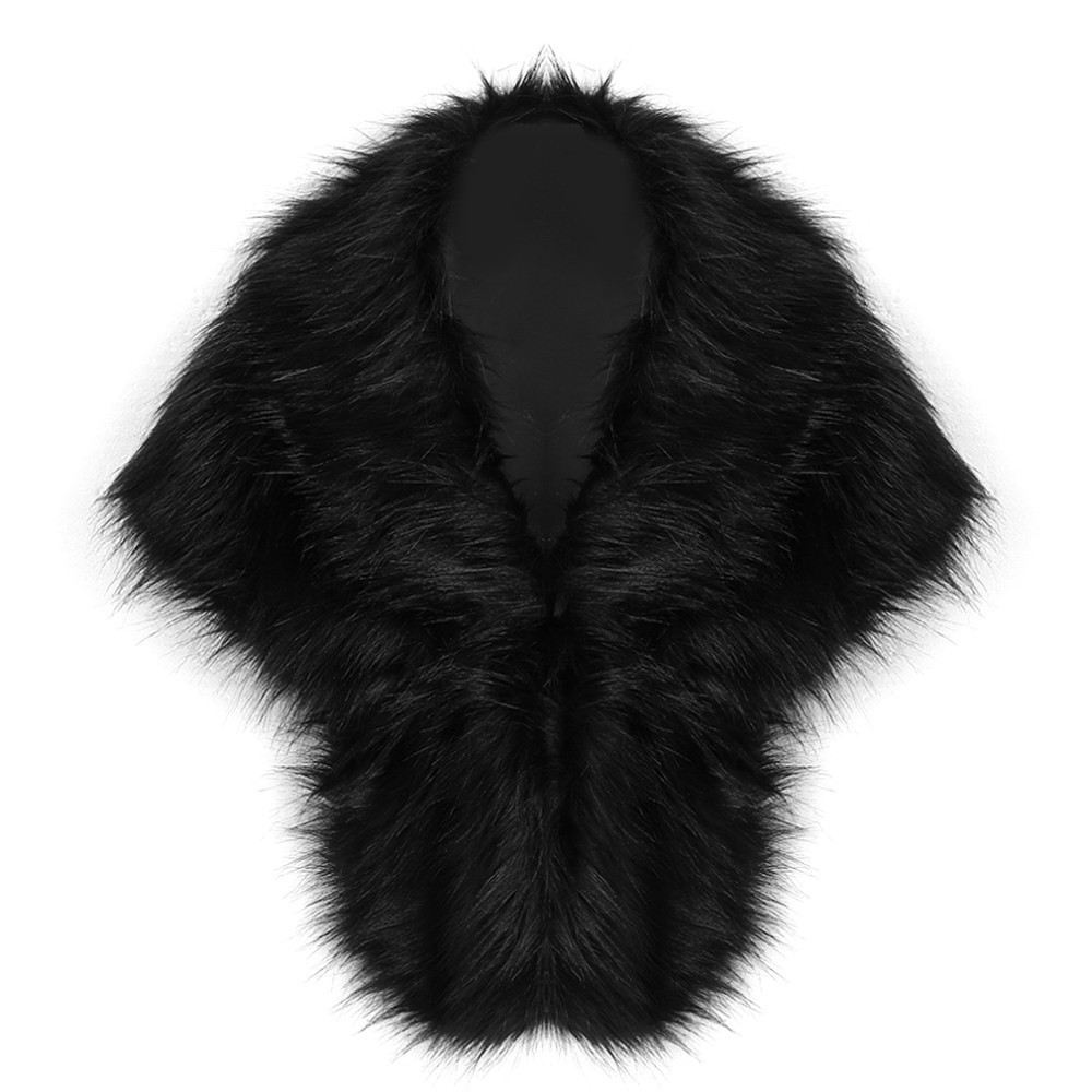 無地フェイクファー ロングプラッシュショール Vネック オー - Winter Clothing Online のレビューと価格