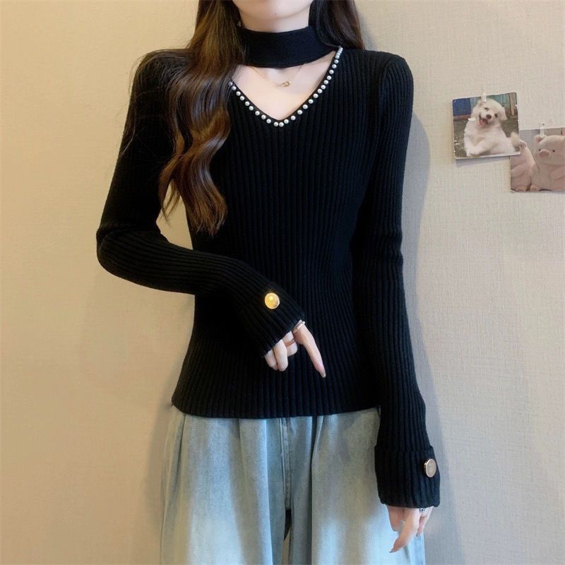 中空ニットセーター女性のためのビーズトレンド長袖若々しい服販 - Winter Clothing Trends 2025 Women'S のレビューと価格