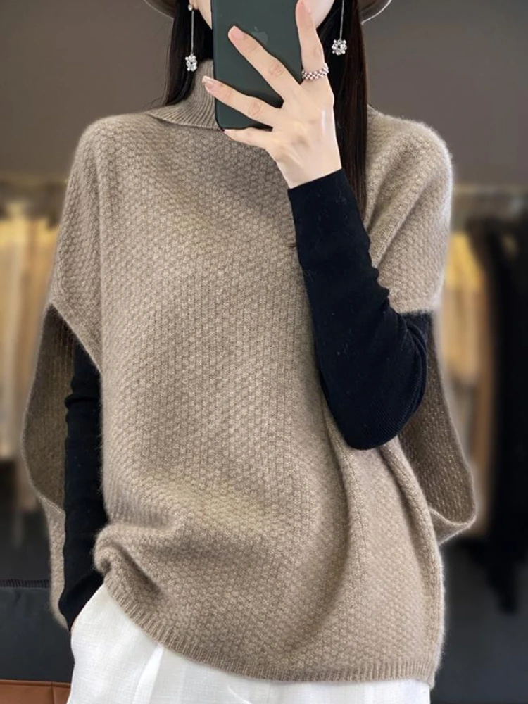 女性用ニットベスト、ゆったりとしたロング丈、ベージュのハイネ - Winter Clothing Trends 2025 Women'S のレビューと価格