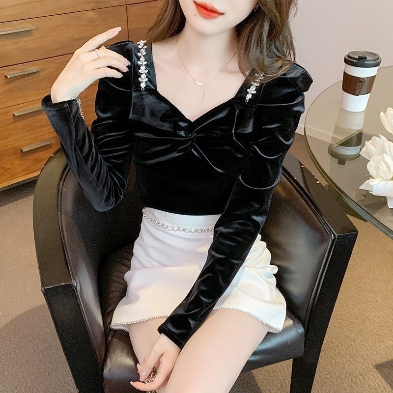 スリムフィット ベルベット レディース シャツ＆ブラウス 新 - Winter Clothing Trends 2025 Women'S のレビューと価格
