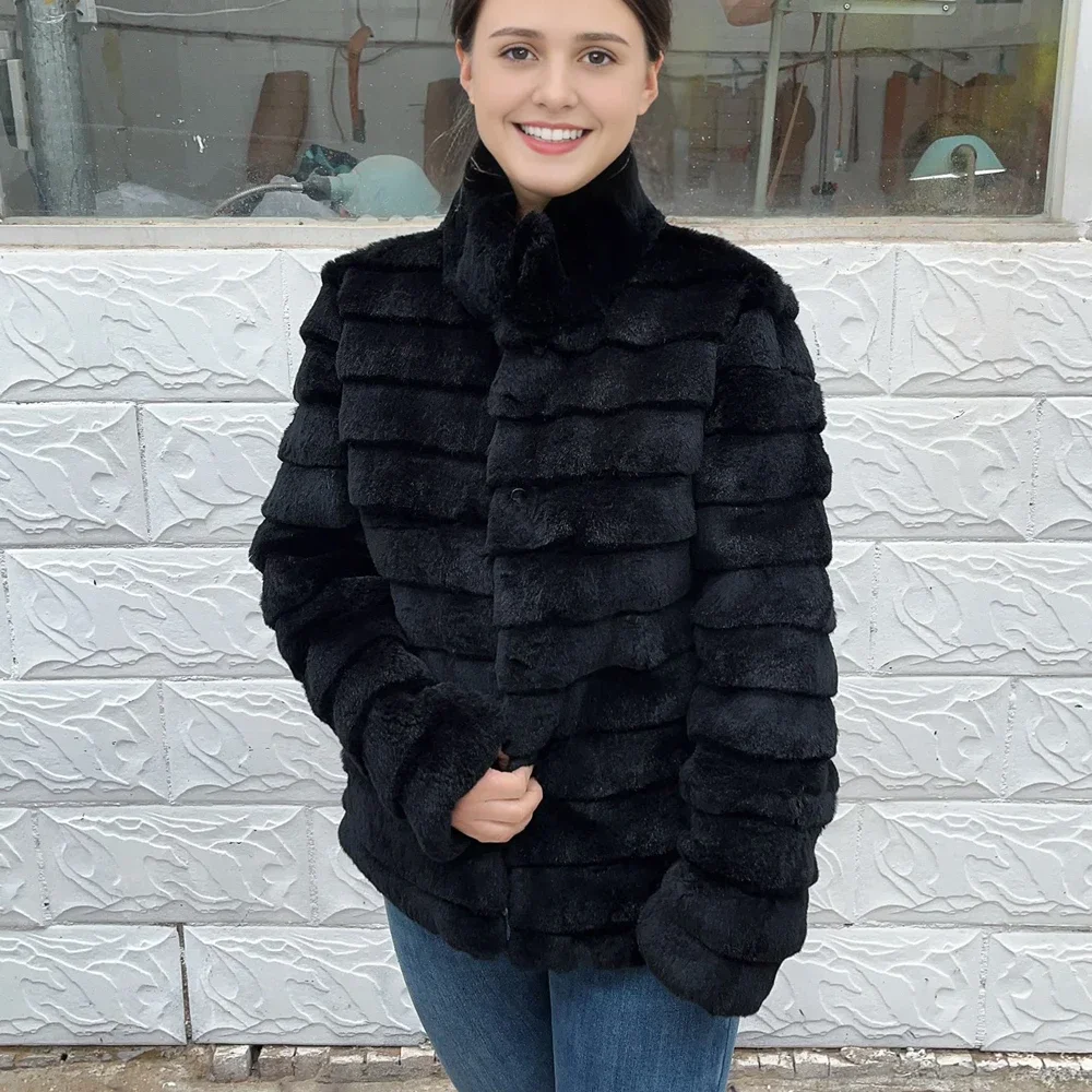 OFTBUY ラビットリアルファーコート 暖かい本革ファー  - Winter Clothing Store のレビューと価格