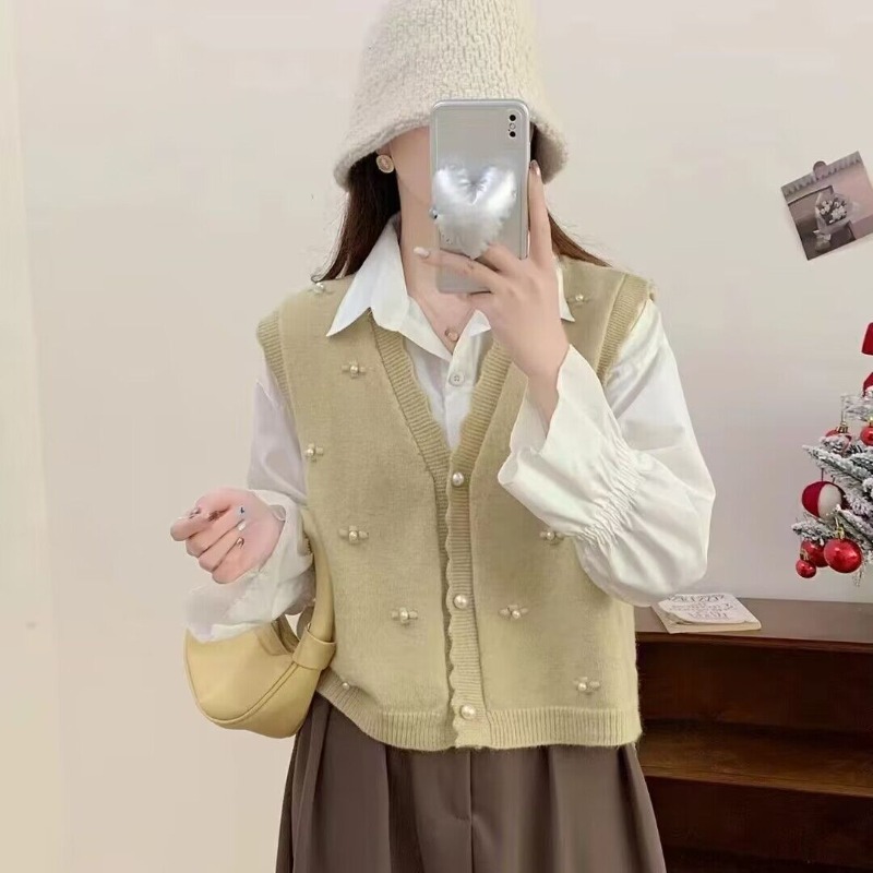 ピンクのニットベスト レディース カジュアル Y2Kファッシ - Winter Clothing Trends 2025 Women'S のレビューと価格