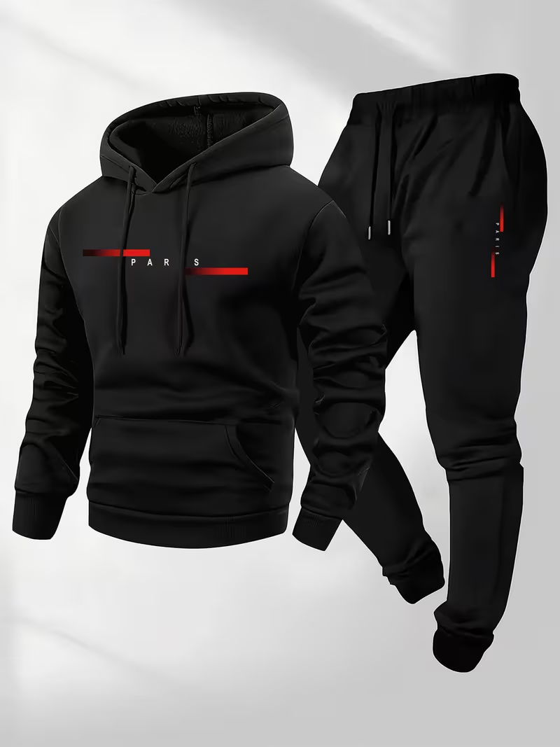 メンズベストセラー トレンドレタープリントセット ツーピース - Warm Winter Clothing のレビューと価格
