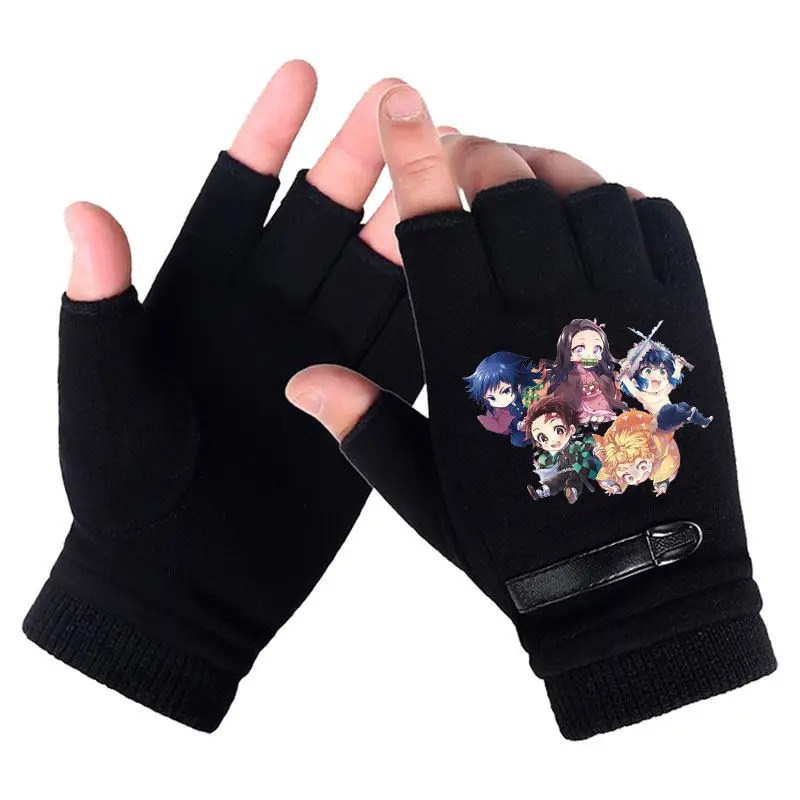 アニメデーモンスレイヤー学生ハーフフィンガーグローブ新しい冬 - Winter Clothing Anime のレビューと価格