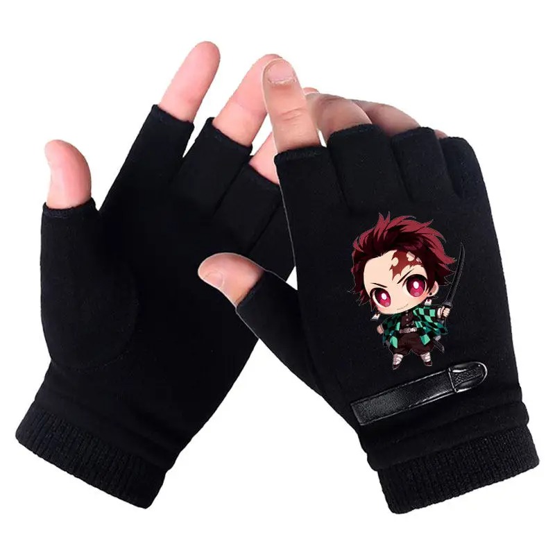 アニメデーモンスレイヤー学生ハーフフィンガーグローブ新しい冬 - Winter Clothing Anime のレビューと価格