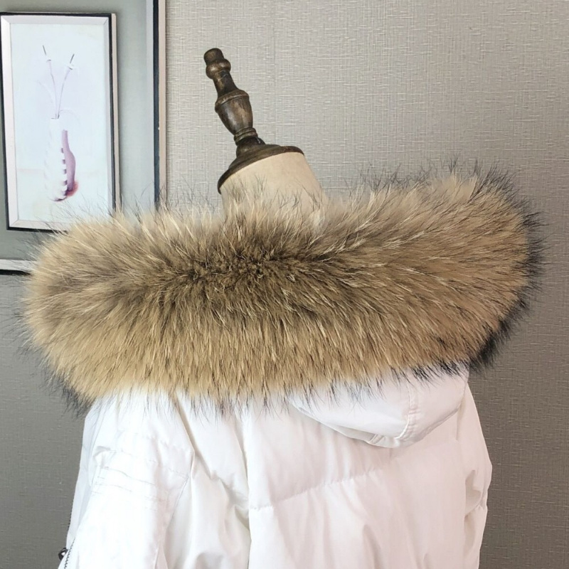 女性用の本物の毛皮の襟,冬用の女性用コートパーカー,アライグ - Winter Clothing Online のレビューと価格