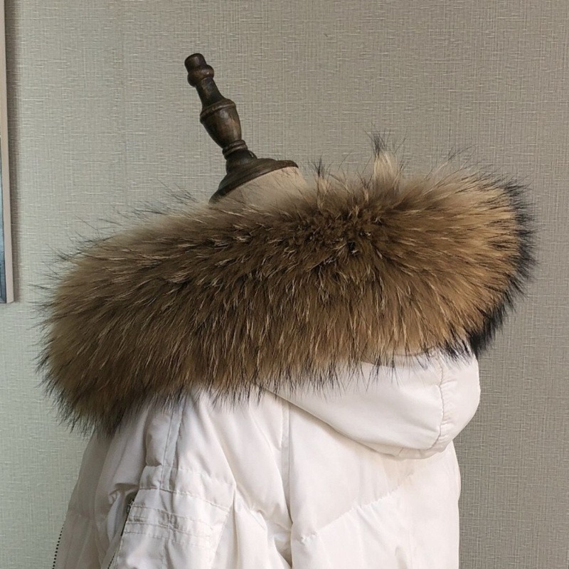 女性用の本物の毛皮の襟,冬用の女性用コートパーカー,アライグ - Winter Clothing Online のレビューと価格